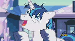 Size: 486x268 | Tagged: safe, screencap, shining armor, g4, the crystalling, animated, cracked armor, discovery family logo, it runs in the family, messy mane, sleep deprivation, stubble, tired