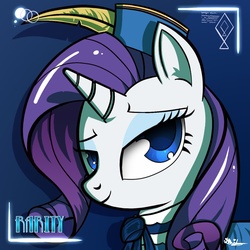 Size: 1200x1200 | Tagged: safe, artist:swordflash4, rarity, g4, clothes, dress, female, hat, macroschism, solo