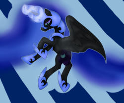Size: 4160x3460 | Tagged: safe, artist:midnightdream123, nightmare moon, g4, female, flying, high res, solo