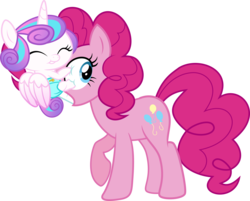 Size: 3739x3000 | Tagged: safe, artist:xebck, pinkie pie, princess flurry heart, g4, the crystalling, high res, simple background, that was fast, transparent background, vector