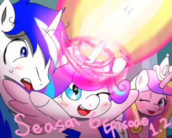 Size: 1280x1024 | Tagged: safe, artist:wonton soup, princess cadance, princess flurry heart, shining armor, g4, the crystalling