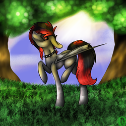 Size: 1300x1300 | Tagged: safe, artist:immagoddampony, oc, oc only, bat wings, solo, tree