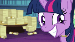 Size: 1920x1080 | Tagged: safe, screencap, twilight sparkle, alicorn, pony, g4, the crystalling, adorkable, animated, blinking, cute, discovery family logo, dork, female, grin, loop, mare, paper, scroll, smiling, solo, twiabetes, twilight sparkle (alicorn), twilight's scrollwork