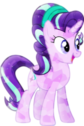 Size: 3021x4500 | Tagged: safe, artist:xebck, starlight glimmer, crystal pony, pony, g4, the crystalling, bow, crystal starlight, crystallized, cute, female, glimmerbetes, hair bow, high res, simple background, smiling, solo, transparent background, vector
