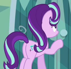 Size: 757x741 | Tagged: safe, screencap, starlight glimmer, pony, g4, season 6, the crystalling, animated, butt, female, knocking, loop, mare, plot, solo