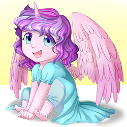 Size: 1500x1500 | Tagged: safe, artist:orauraa, princess flurry heart, human, equestria girls, g4, the crystalling, cute, equestria girls-ified, female, flurrybetes, horn, horned humanization, humanized, solo, winged humanization