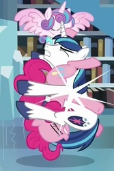 Size: 543x814 | Tagged: safe, screencap, pinkie pie, princess flurry heart, shining armor, g4, the crystalling, misleading thumbnail, not what it looks like, out of context, piledriver