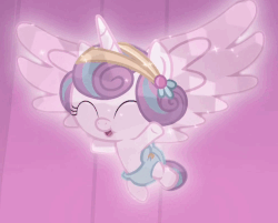 Size: 999x805 | Tagged: safe, screencap, princess flurry heart, crystal pony, pony, g4, the crystalling, animated, baby, baby alicorn, baby flurry heart, baby pony, cloth diaper, cooing, crystal diaper, crystallized, cute, diaper, diapered, diapered filly, female, flurrybetes, foal, hairclip, happy, loop, open mouth, pink diaper, safety pin, smiling