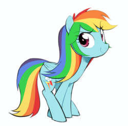 Size: 835x822 | Tagged: safe, artist:30clock, rainbow dash, pegasus, pony, equestria girls, g4, alternate hairstyle, cute, female, mare, simple background, solo, white background