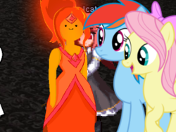 Size: 284x213 | Tagged: safe, edit, edited screencap, screencap, fluttershy, rainbow dash, g4, crossover, flame princess