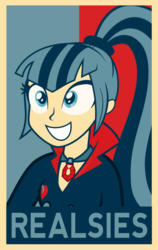 Size: 581x921 | Tagged: safe, artist:pacificgreen, sonata dusk, equestria girls, g4, female, for realzies, hope poster, poster, propaganda, shepard fairey, solo