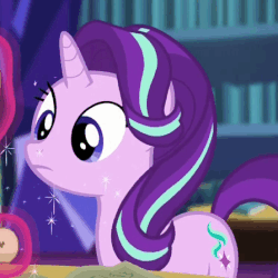 Size: 448x448 | Tagged: safe, screencap, starlight glimmer, twilight sparkle, alicorn, pony, g4, the crystalling, animated, female, magic, mare, offscreen character, twilight sparkle (alicorn)