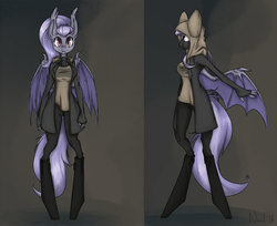 Size: 1280x1042 | Tagged: dead source, safe, artist:lonerdemiurge_nail, oc, oc only, oc:doctor mara, bat pony, anthro, commission, outfit, respirator, solo