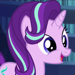 Size: 469x469 | Tagged: safe, screencap, starlight glimmer, pony, unicorn, g4, season 6, the crystalling, animated, cropped, cute, derail in the comments, female, gif, glimmerbetes, happy, mare, open mouth, shaking, smiling, solo