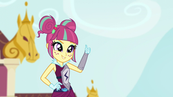 Size: 1280x720 | Tagged: safe, screencap, sour sweet, equestria girls, g4, my little pony equestria girls: friendship games, clothes, gloves, solo, thumbs up