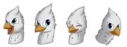 Size: 640x236 | Tagged: safe, artist:swiftsketchpone, oc, oc only, oc:der, griffon, expressions, solo