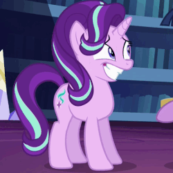 Size: 464x464 | Tagged: safe, screencap, starlight glimmer, twilight sparkle, alicorn, pony, g4, the crystalling, animated, anxiety, female, mare, nervous, this is fine, twilight sparkle (alicorn)
