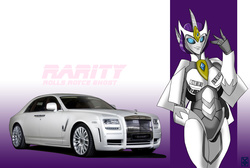 Size: 5400x3624 | Tagged: safe, artist:inspectornills, rarity, g4, rolls-royce, rolls-royce ghost, transformerfied, transformers, transformers prime