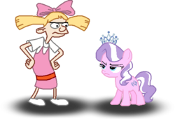 Size: 545x371 | Tagged: safe, artist:toonalexsora007, diamond tiara, g4, crossover, helga pataki, hey arnold, shadow, simple background, transparent background