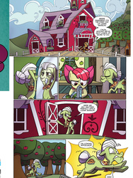 Size: 720x960 | Tagged: safe, artist:agnes garbowska, idw, official comic, apple bloom, applejack, granny smith, friends forever #27, g4, my little pony: friends forever, spoiler:comic, dishes