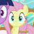 Size: 429x429 | Tagged: safe, screencap, fluttershy, twilight sparkle, alicorn, pony, g4, the crystalling, animated, blinking, cute, discovery family logo, female, looking at you, mare, shyabetes, twilight sparkle (alicorn)