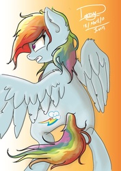 Size: 793x1120 | Tagged: safe, artist:ablackspiritwolf, rainbow dash, g4, female, gritted teeth, rearing, solo, spread wings