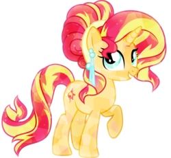 Size: 4500x4148 | Tagged: dead source, safe, artist:xebck, sunset shimmer, crystal pony, pony, unicorn, g4, absurd resolution, backwards cutie mark, crystal sunset, crystallized, female, simple background, solo, transparent background, vector