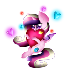 Size: 2000x2000 | Tagged: safe, artist:norica-official, princess cadance, g4, female, flying, heart, heart eyes, high res, simple background, solo, transparent background, wingding eyes