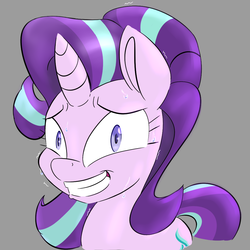 Size: 1000x1000 | Tagged: safe, artist:browwning, starlight glimmer, g4, my little pony: friendship is magic, the crystalling, female, smiling, solo, sweat, worried