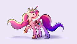 Size: 1200x689 | Tagged: safe, artist:thefoxiart, princess cadance, g4, eyes closed, female, heart, magic, raised hoof, solo
