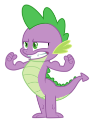 Size: 3500x4572 | Tagged: safe, artist:masem, spike, dragon, g4, the crystalling, .ai available, absurd resolution, flexing, gritted teeth, looking good spike, male, muscles, simple background, solo, transparent background, vector