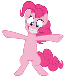 Size: 2575x3000 | Tagged: safe, artist:spellboundcanvas, pinkie pie, g4, bipedal, female, high res, psycho, simple background, smiling, solo, standing, transparent background, vector