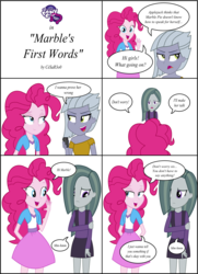 Size: 5011x6931 | Tagged: safe, artist:cesar3o0, limestone pie, marble pie, pinkie pie, equestria girls, g4, absurd resolution, comic, dialogue, equestria girls-ified, mm-hmm, pie sisters, recorder, show accurate, simple background, white background