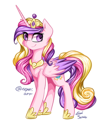 Size: 4000x4571 | Tagged: safe, artist:eeviart, princess cadance, alicorn, pony, g4, absurd resolution, female, simple background, smiling, solo