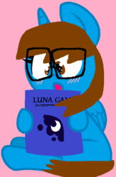 Size: 398x608 | Tagged: safe, oc, oc only, oc:sandra garcia, alicorn, pony, luna game, 1000 hours in ms paint, alicorn oc, creepypasta, game cover, ms paint