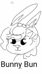 Size: 720x1280 | Tagged: safe, artist:tjpones, oc, oc only, oc:brownie bun, rabbit, horse wife, black and white, bunnified, easter, female, grayscale, monochrome, simple background, solo, species swap, text, white background