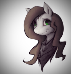 Size: 1600x1669 | Tagged: safe, artist:qsteel, oc, oc only, pony, bust, gradient background, neckerchief, smiling, solo