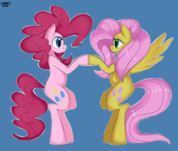 Size: 1210x1029 | Tagged: safe, artist:leslers, fluttershy, pinkie pie, g4, female, lesbian, ship:flutterpie, shipping