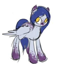 Size: 527x552 | Tagged: safe, artist:manicpanda, oc, oc only, oc:andromeda, pegasus, pony, magical lesbian spawn, offspring, parent:derpy hooves, parent:twilight sparkle, parents:twerpy, solo