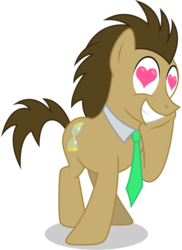 Size: 762x1049 | Tagged: safe, artist:caliazian, doctor whooves, time turner, earth pony, pony, g4, heart eyes, male, simple background, smiling, solo, stallion, transparent background, vector, want it need it, wingding eyes