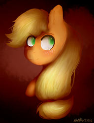Size: 1074x1407 | Tagged: safe, artist:sketch0works, applejack, g4, :3, female, hatless, missing accessory, solo
