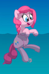 Size: 1267x1920 | Tagged: safe, artist:pabbley, pinkie pie, g4, female, happy, solo, swimming, water, wet mane