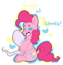 Size: 2495x2580 | Tagged: safe, artist:bunxl, pinkie pie, ghost, g4, chest fluff, female, high res, singing, solo