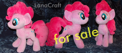 Size: 4068x1777 | Tagged: safe, artist:lanacraft, pinkie pie, g4, irl, multeity, photo, plushie