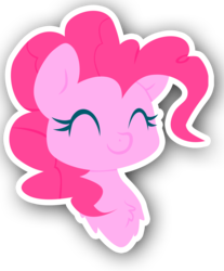 Size: 2000x2416 | Tagged: safe, artist:choco98pink, pinkie pie, earth pony, pony, g4, ^^, bust, chest fluff, cute, diapinkes, disembodied head, eyes closed, female, happy, high res, mare, portrait, simple background, solo, transparent background