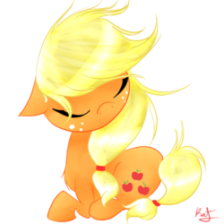 Size: 1000x1000 | Tagged: safe, artist:catopia26, applejack, g4, female, prone, solo