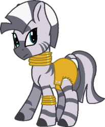 Size: 363x440 | Tagged: safe, artist:putoispepper, zecora, zebra, g4, diaper, female, non-baby in diaper, solo