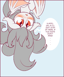 Size: 800x960 | Tagged: safe, artist:symbianl, oc, oc only, oc:lai chi, bat pony, pony, animated, blushing, cute, eye shimmer, floppy ears, ocbetes, open mouth, symbianl is trying to murder us, upside down, weapons-grade cute