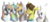 Size: 1280x565 | Tagged: safe, artist:ebonytails, oc, oc only, oc:paper drop, earth pony, pegasus, pony, unicorn, bowtie, female, male, mare, stallion