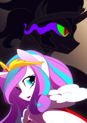 Size: 1024x1449 | Tagged: safe, artist:basykail, king sombra, princess flurry heart, umbrum, g4, my little pony: friendship is magic, the crystalling, crown, jewelry, older, regalia, sombra eyes